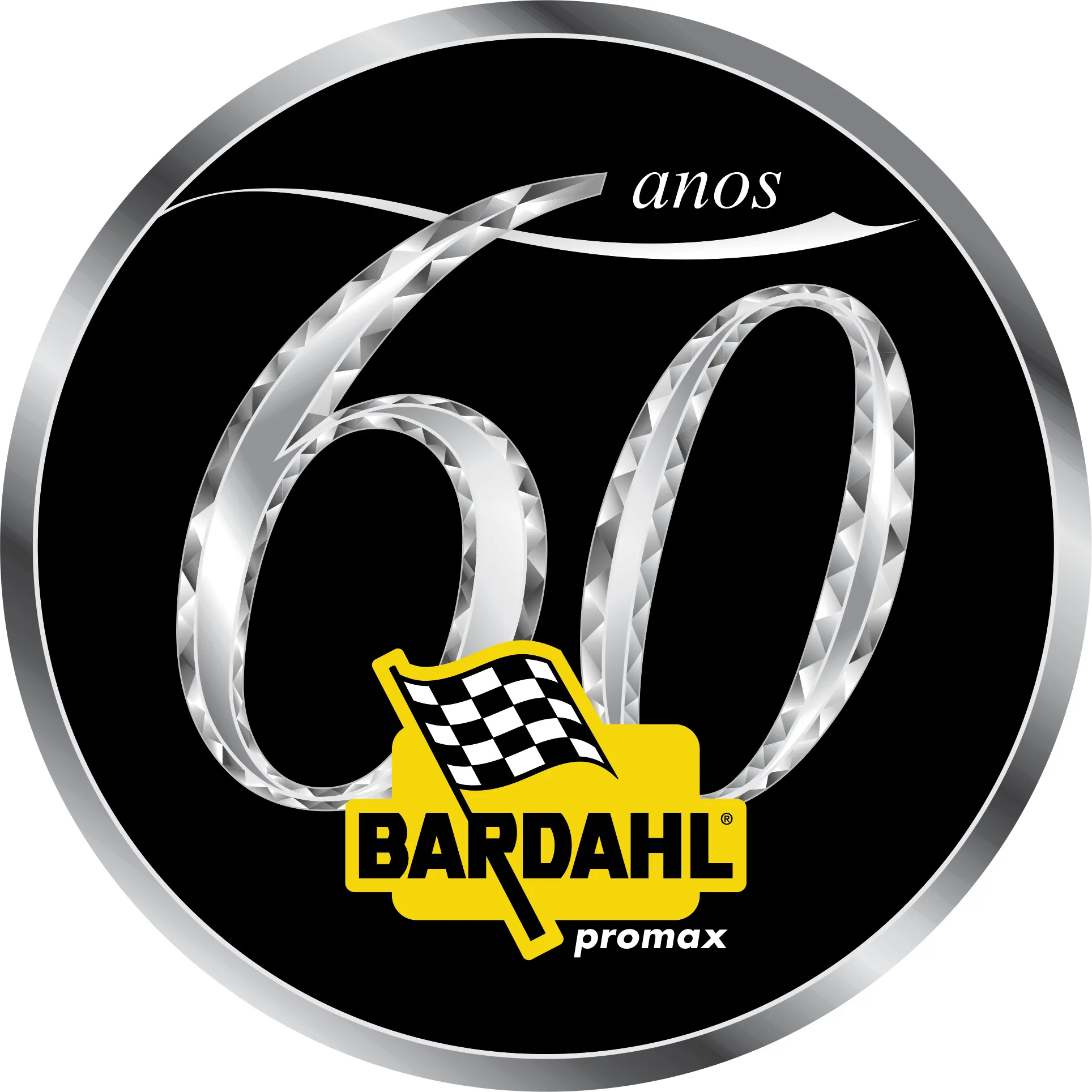 Selo comemorativo de 60 anos da Bardahl em prata
