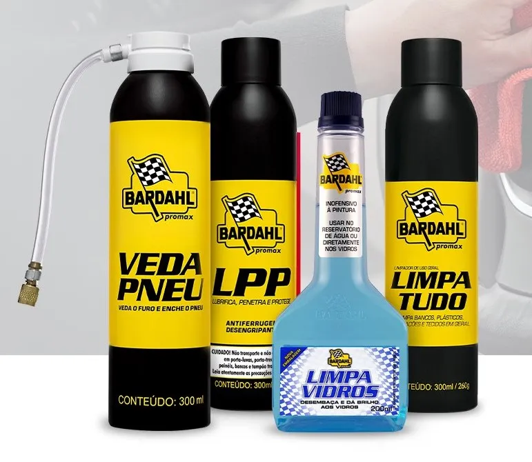 Linha de embalagens de produtos automotivos Bardahl Promax