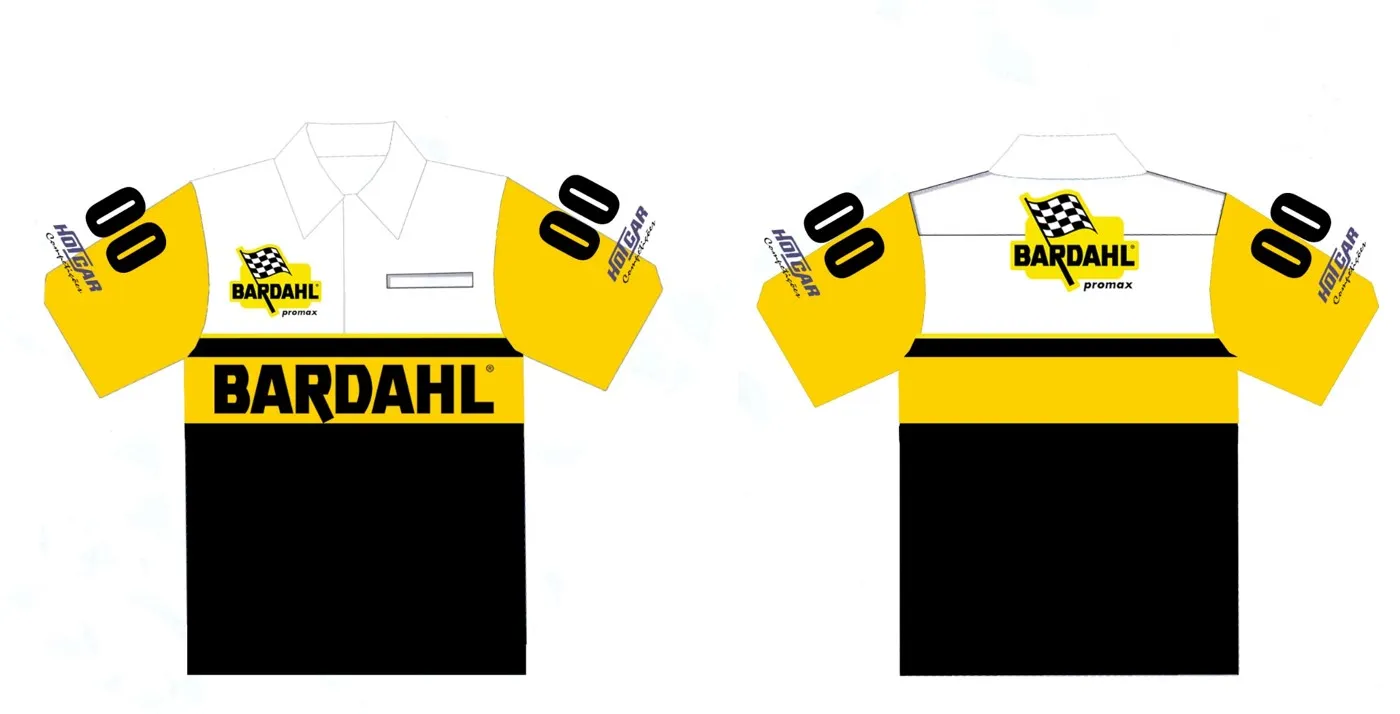 Camisa polo da equipe Bardahl em amarelo e preto